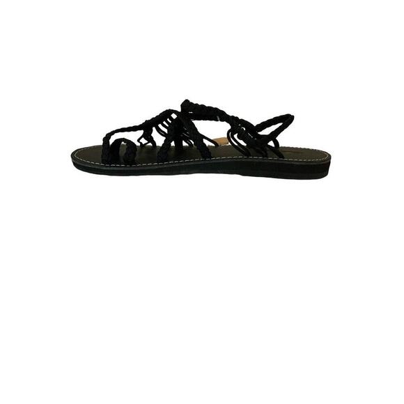 Everelax Women Size 11 Hand Woven Adjustable Straps Rope Braided Flat Sandals - Picture 3 of 10